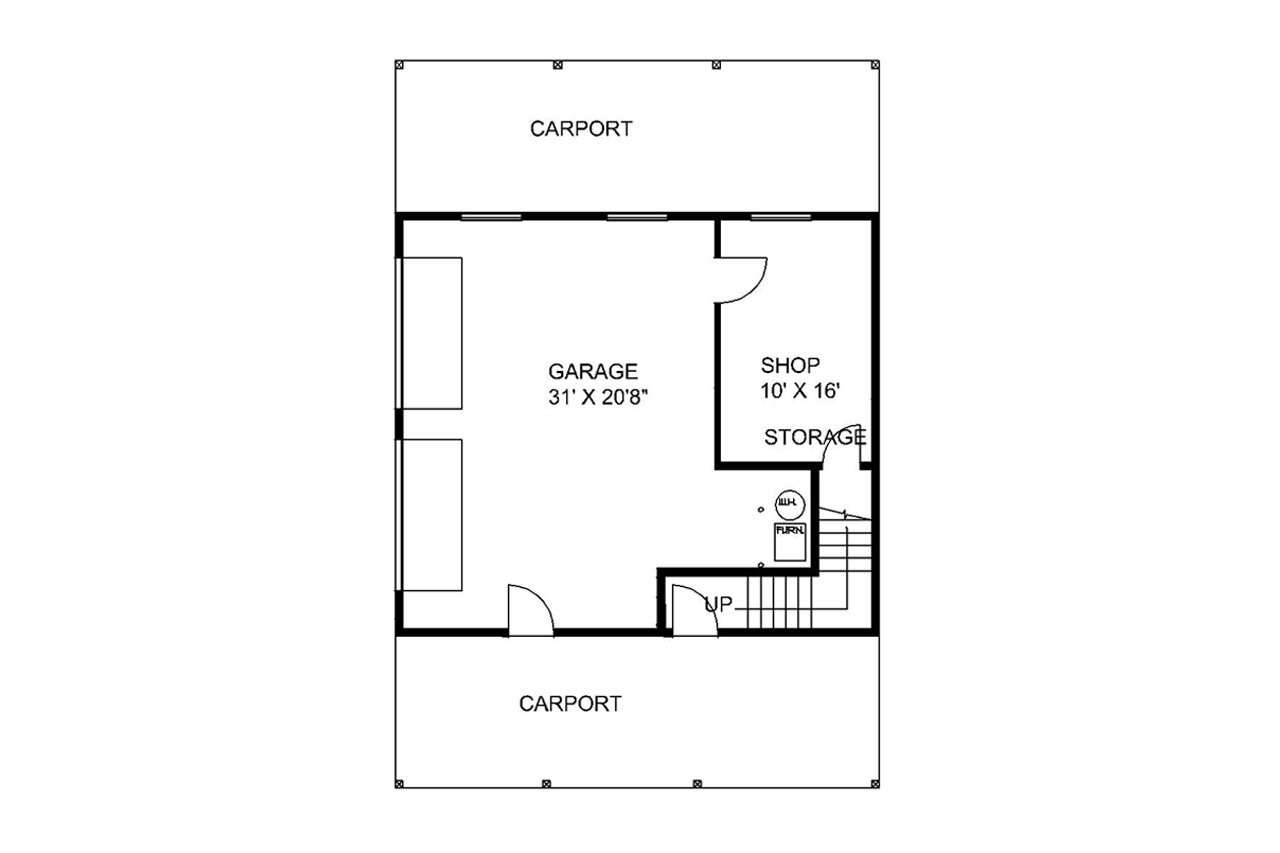 Craftsman House Plan - 37729 - 1st Floor Plan