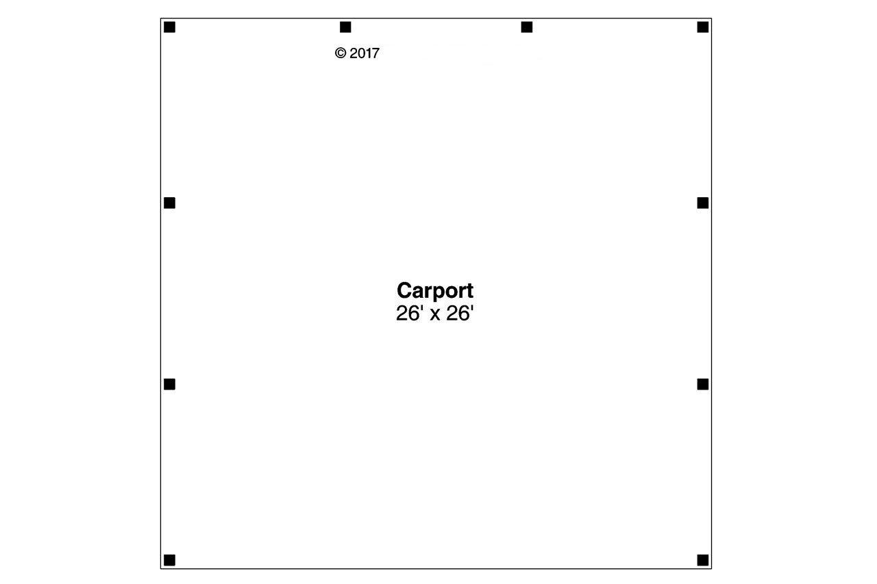Traditional House Plan - Carport 37748 - 1st Floor Plan