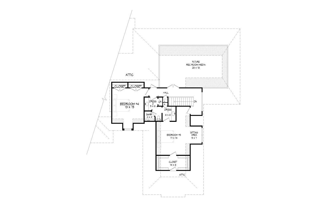 Secondary Image - Colonial House Plan - Hickory Fields 37860 - 2nd Floor Plan