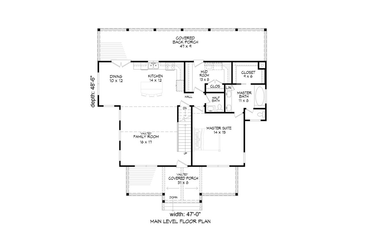 Cottage House Plan - Kaiser Creek 37951 - 1st Floor Plan