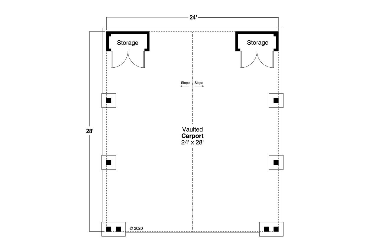 Craftsman House Plan - Carport 38955 - 1st Floor Plan