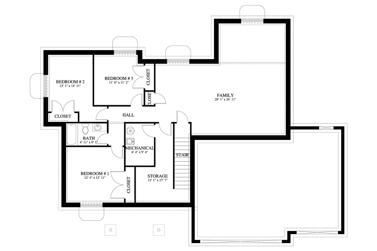 Traditional House Plan - Cole 39096 - Basement Floor Plan