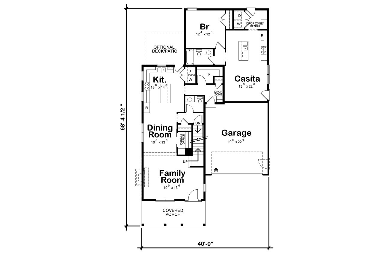 Country House Plan - Frahm Place 39097 - 1st Floor Plan