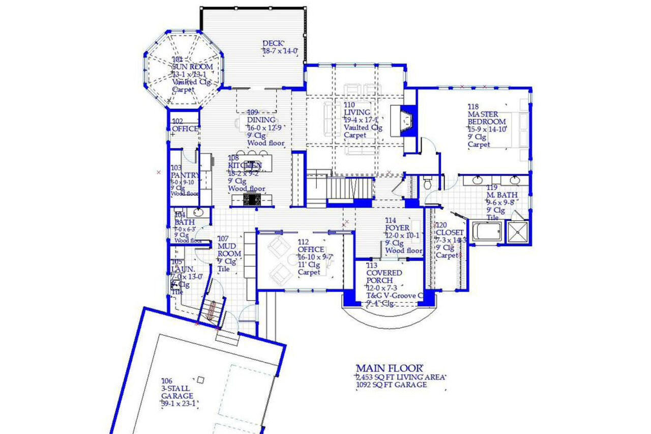 Cape Cod House Plan - Thornapple 39121 - 1st Floor Plan