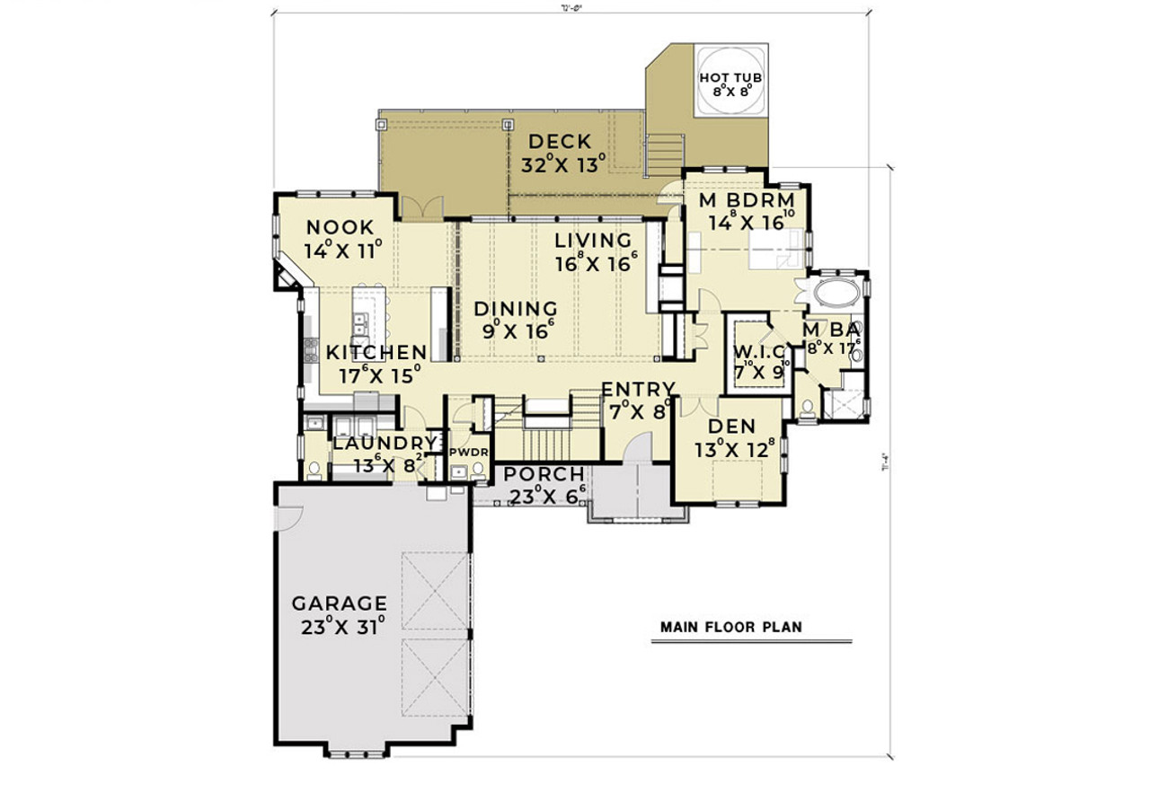 European House Plan - 39494 - 1st Floor Plan