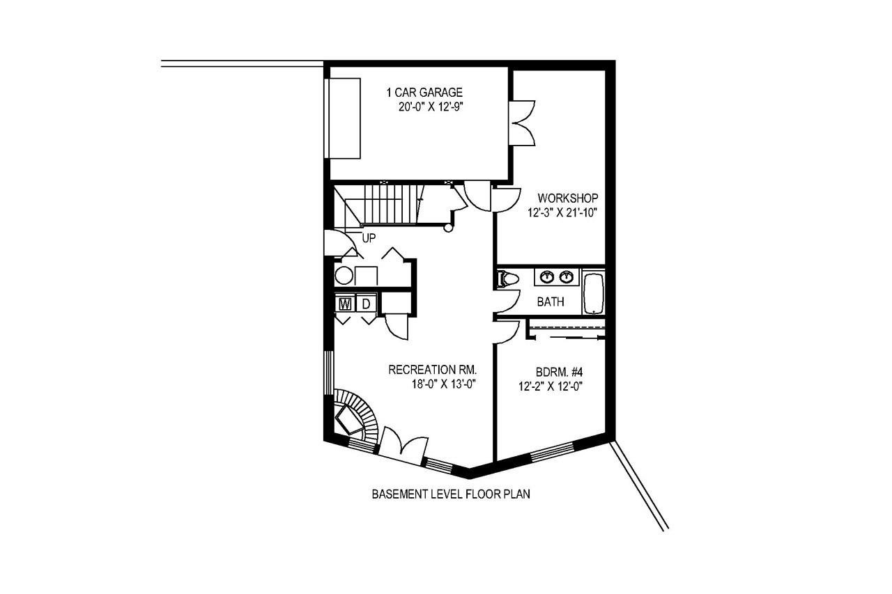 A-Frame House Plan - 39750 - Basement Floor Plan