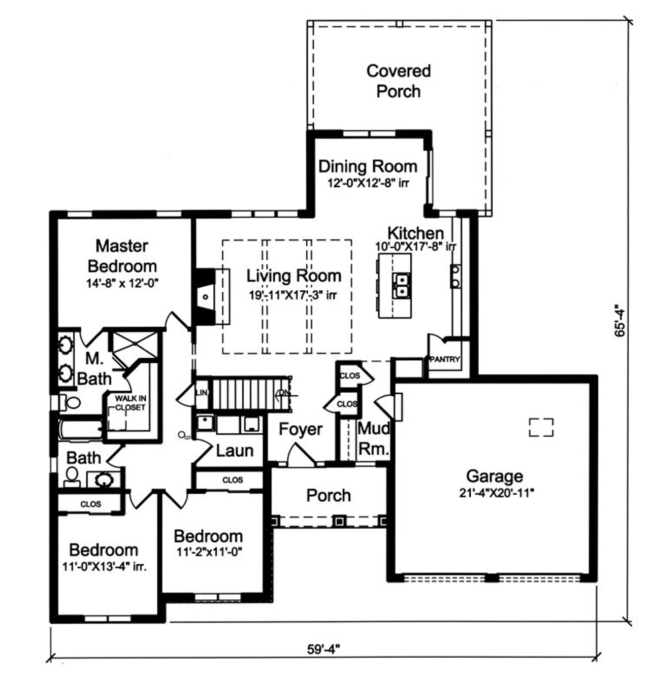 Ranch House Plan - Portland 39821 - 1st Floor Plan