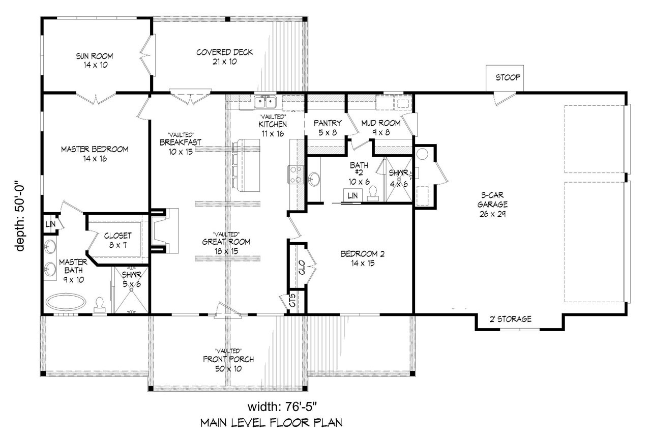 Craftsman House Plan - Glenrock II 39831 - 1st Floor Plan