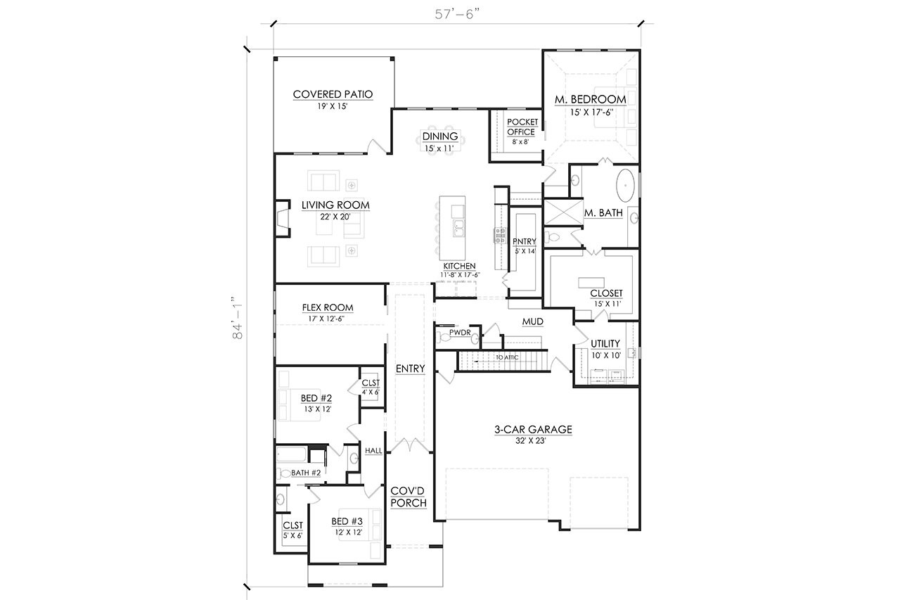 Modern House Plan - Avondale 39933 - 1st Floor Plan