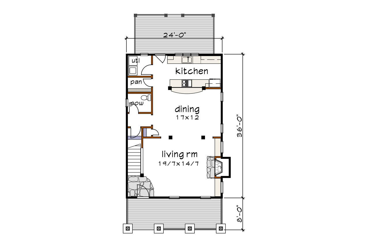 Country House Plan - 40143 - 1st Floor Plan