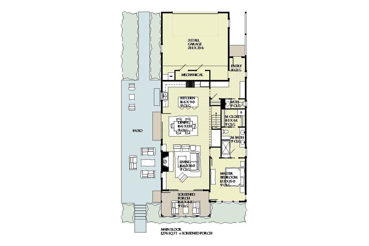 Bungalow House Plan - Cobia 40204 - 1st Floor Plan