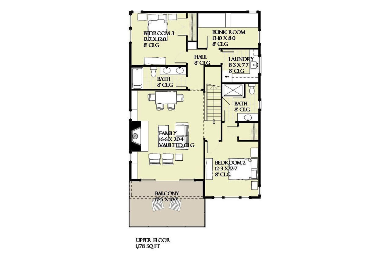 Secondary Image - Bungalow House Plan - Cobia 40204 - 2nd Floor Plan