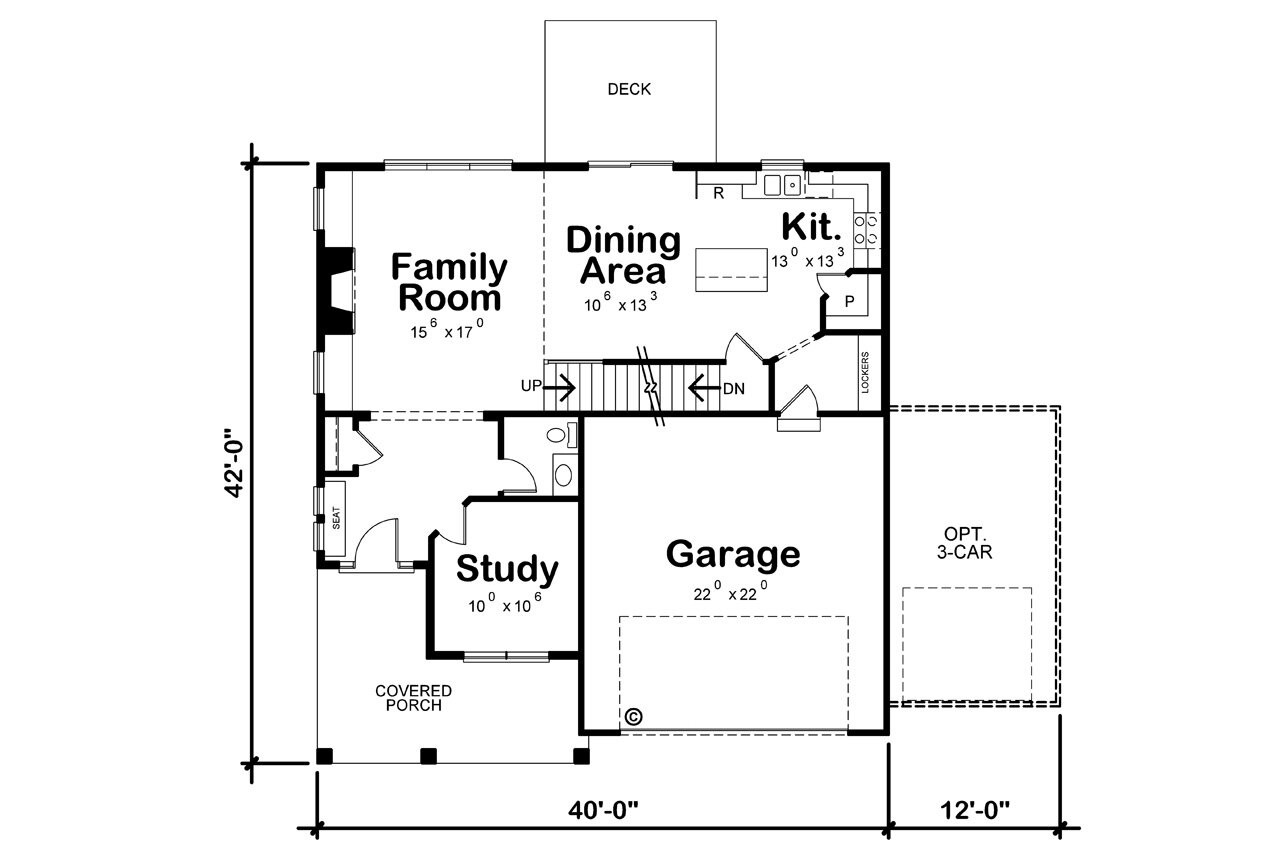 Craftsman House Plan - Ruby Springs 40274 - 1st Floor Plan