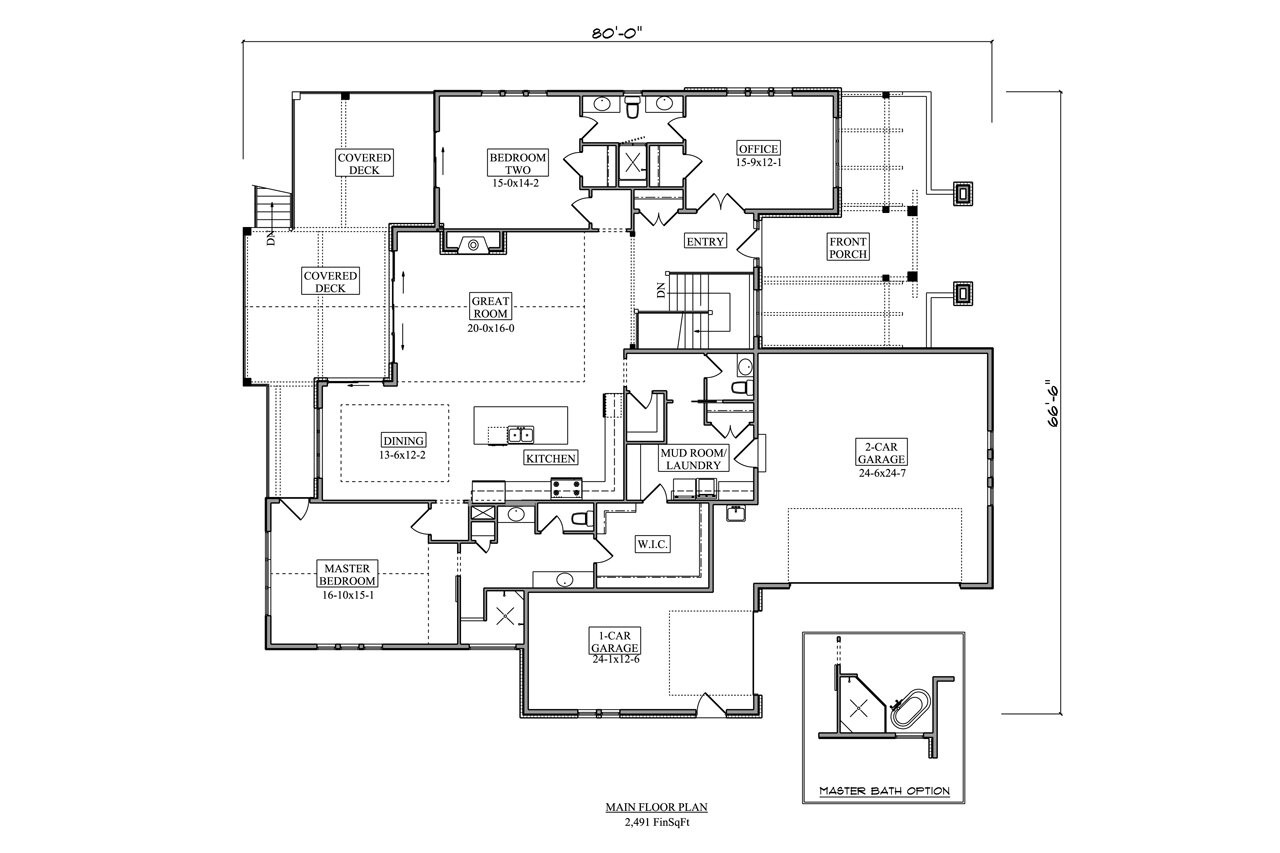 European House Plan - Sandpiper 40331 - 1st Floor Plan
