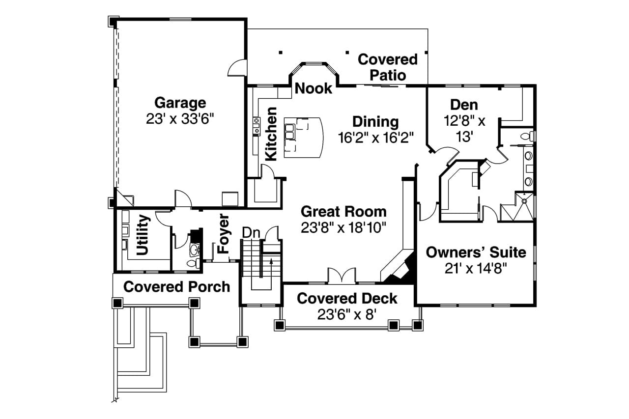 Prairie House Plan - Northshire 40391 - 1st Floor Plan