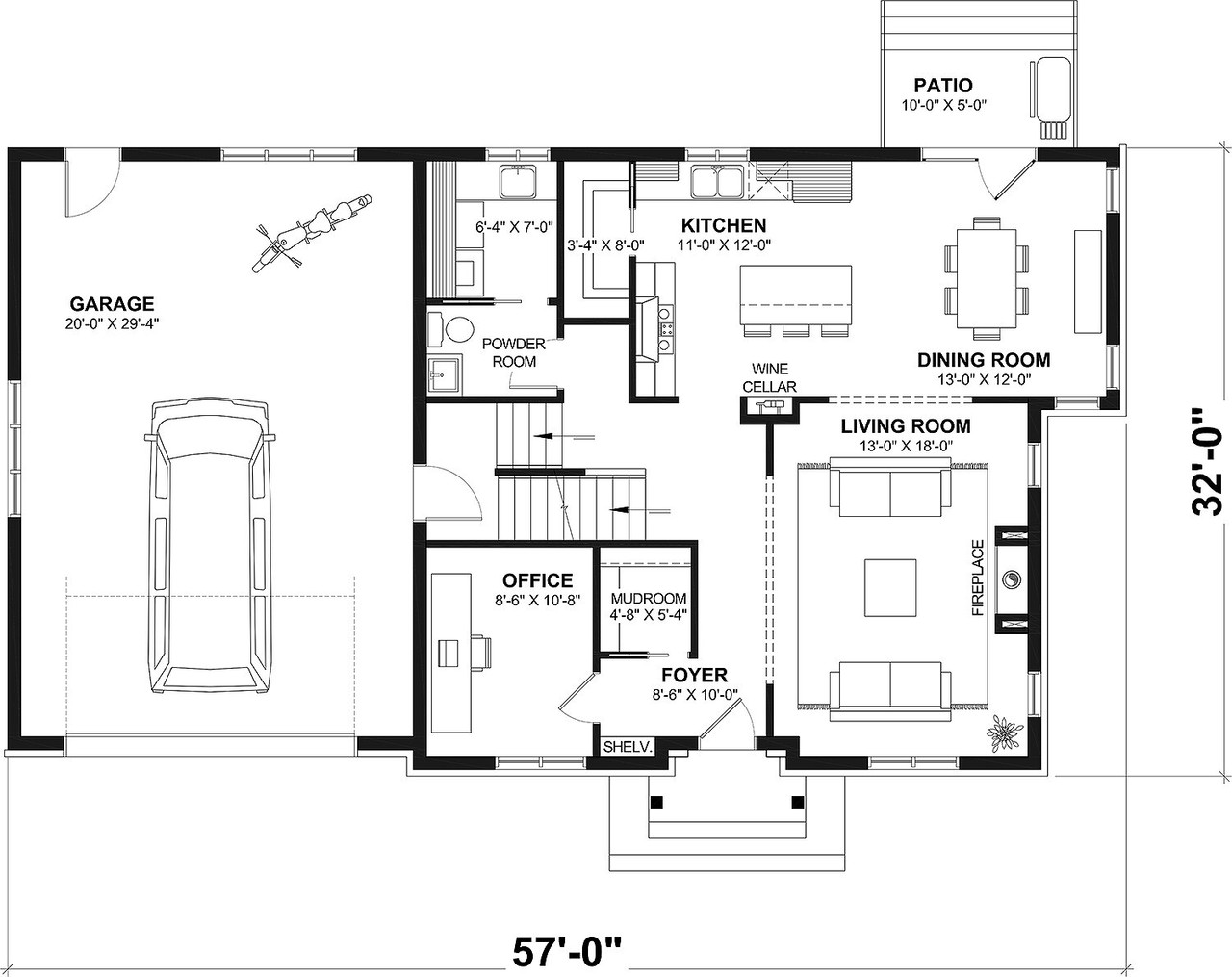 Country House Plan - Gloria 40407 - 1st Floor Plan