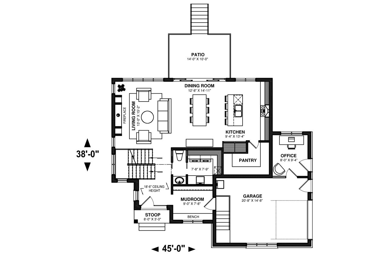 Modern House Plan - Sunny Haven 3 40533 - 1st Floor Plan