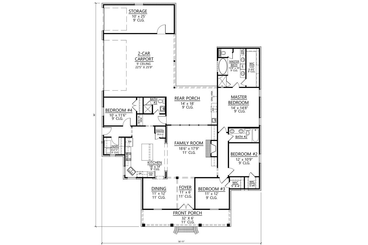 European House Plan - Cloverdale 40628 - 1st Floor Plan