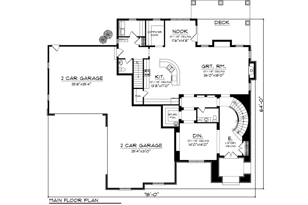 Traditional House Plan - 40658 - 1st Floor Plan