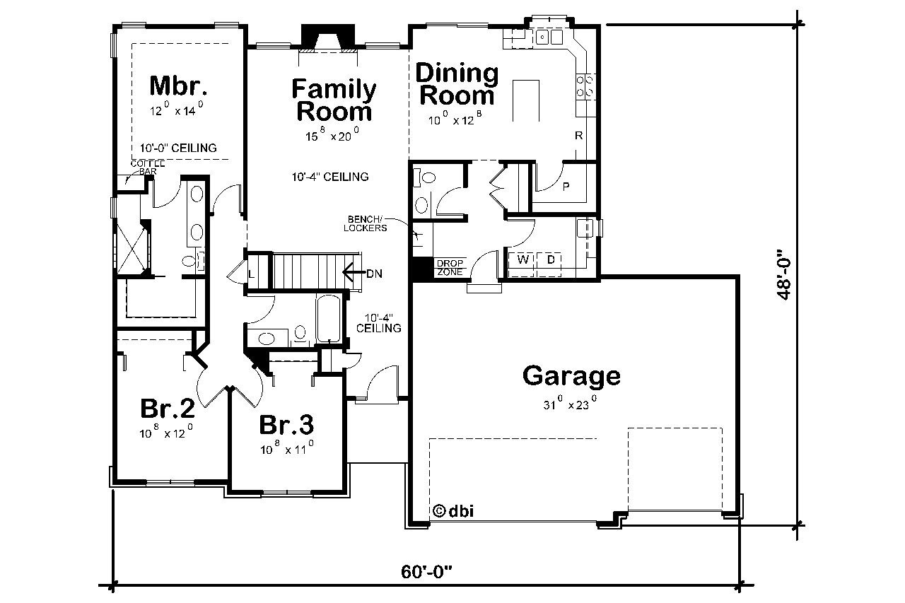 Country House Plan - Locklear 40823 - 1st Floor Plan