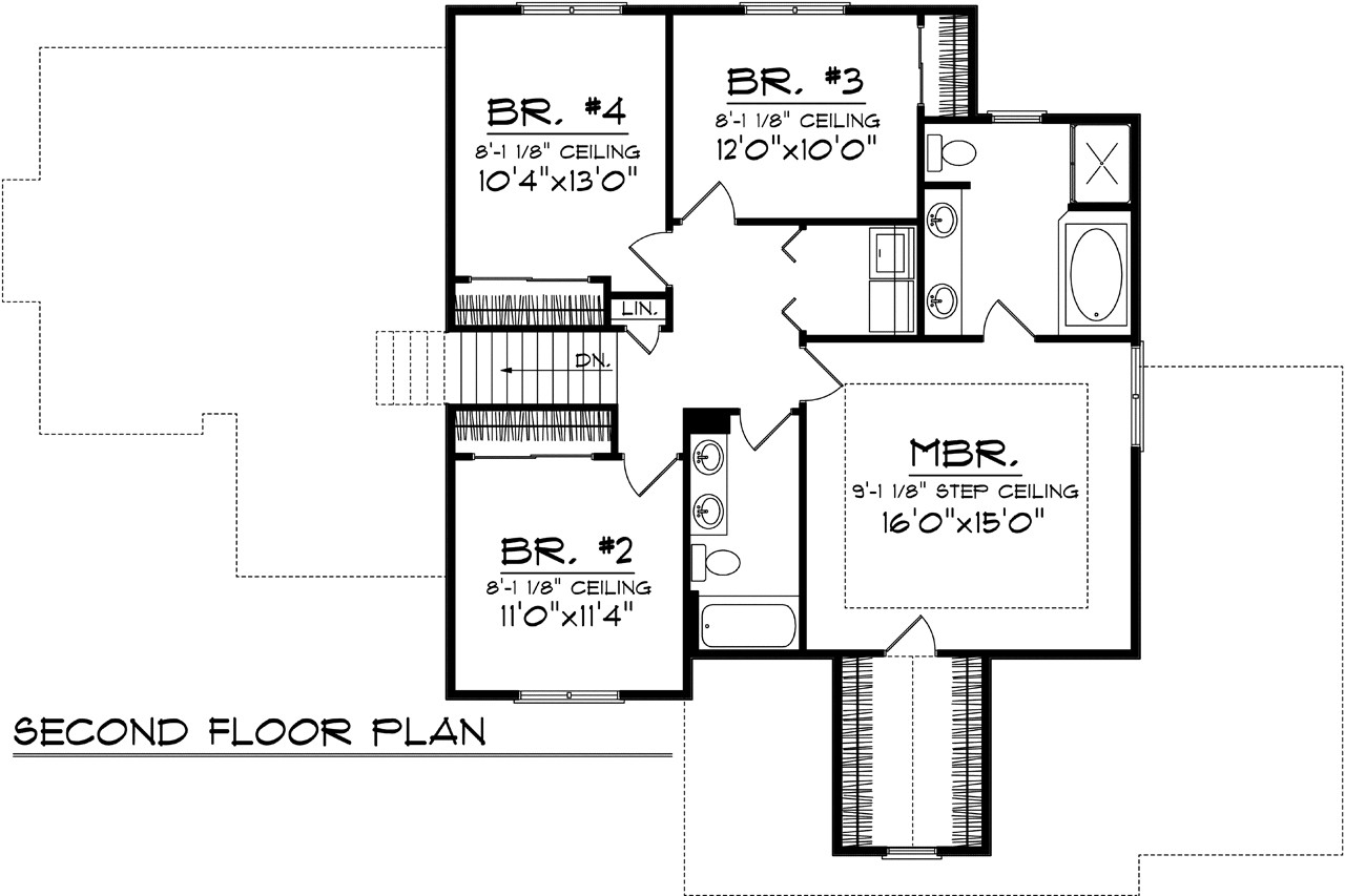 Secondary Image - Traditional House Plan - 41350 - 2nd Floor Plan