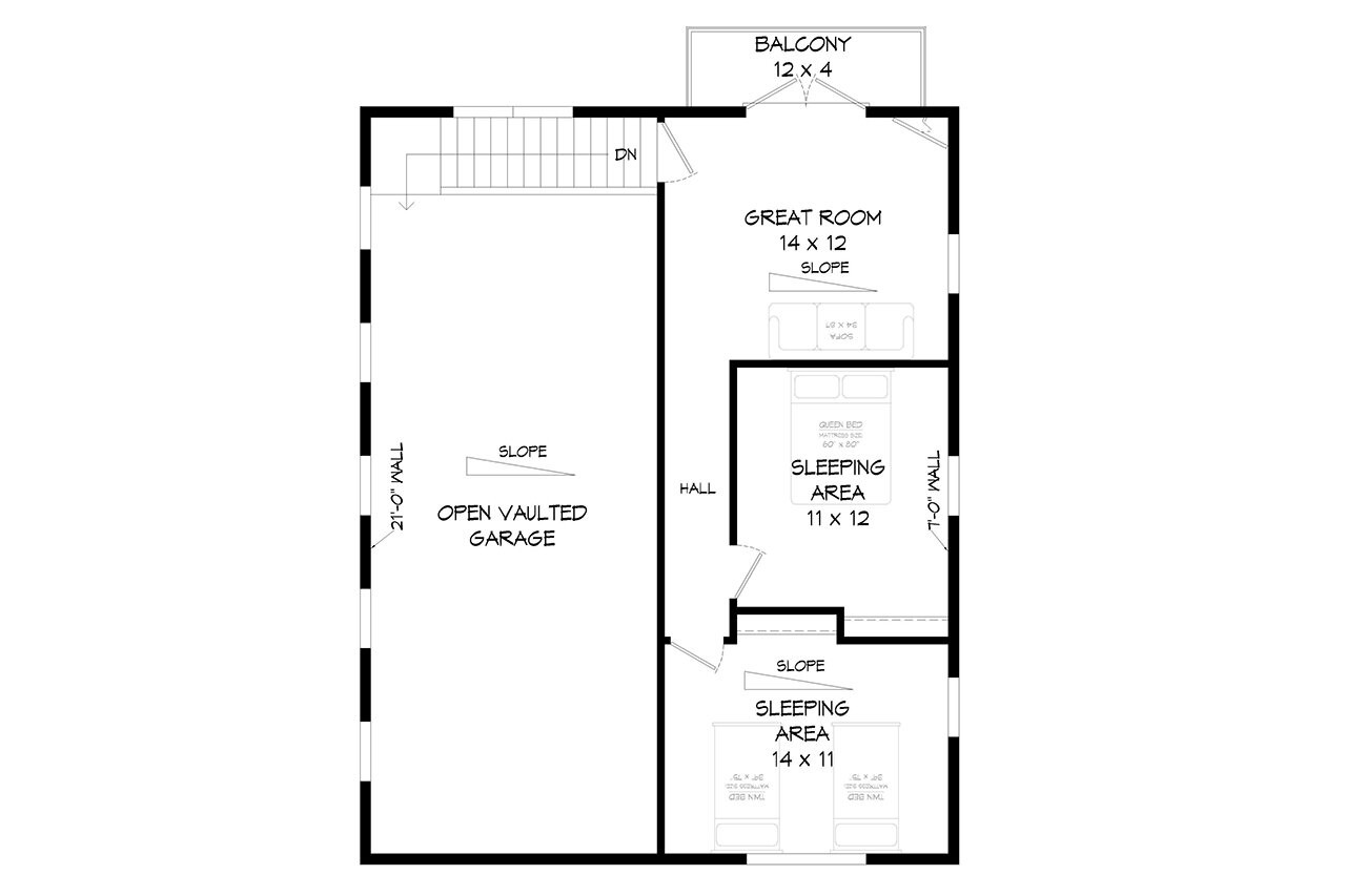 Secondary Image - Contemporary House Plan - Birch Crescent 41501 - 2nd Floor Plan