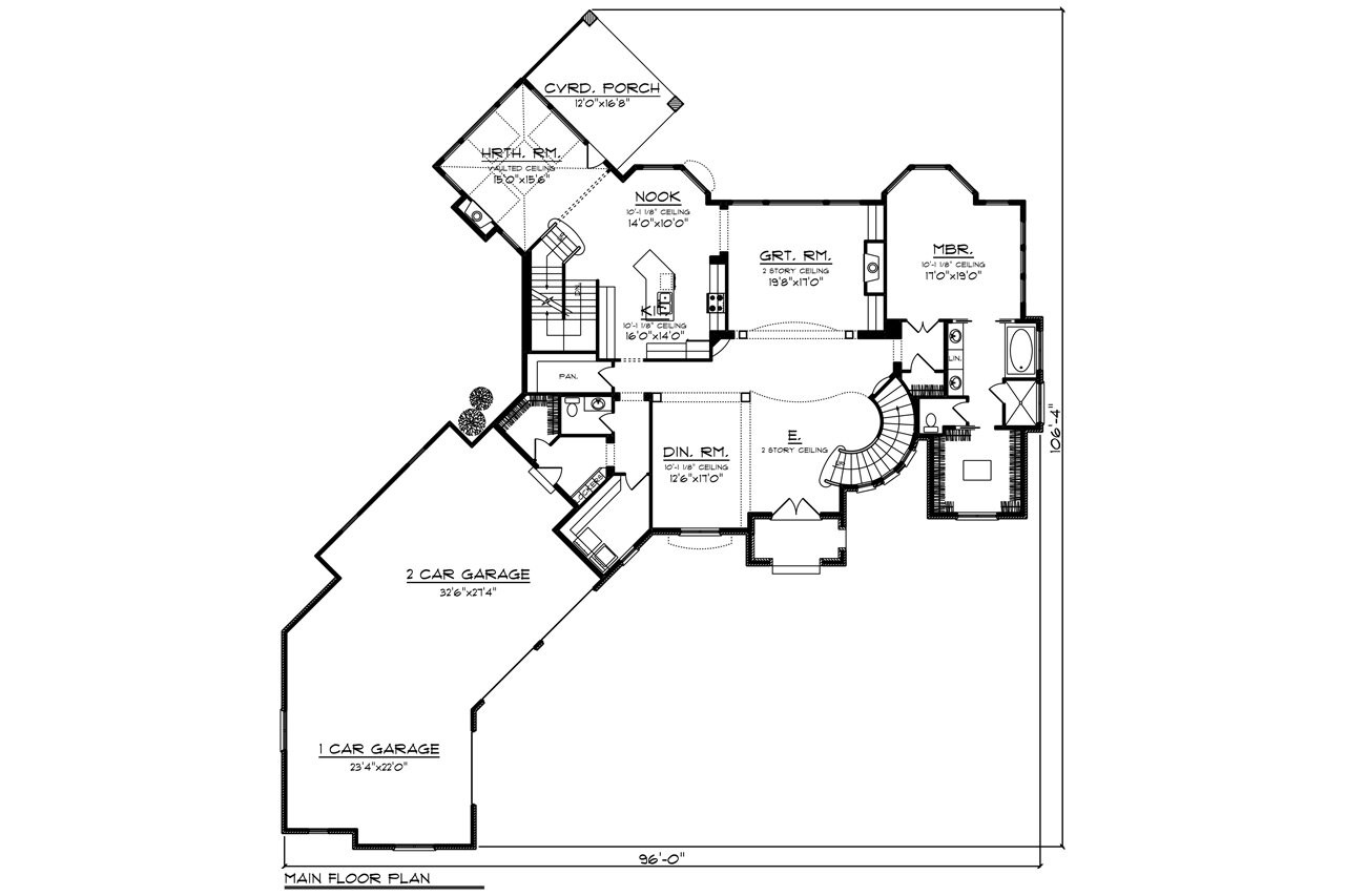 European House Plan - 41840 - 1st Floor Plan