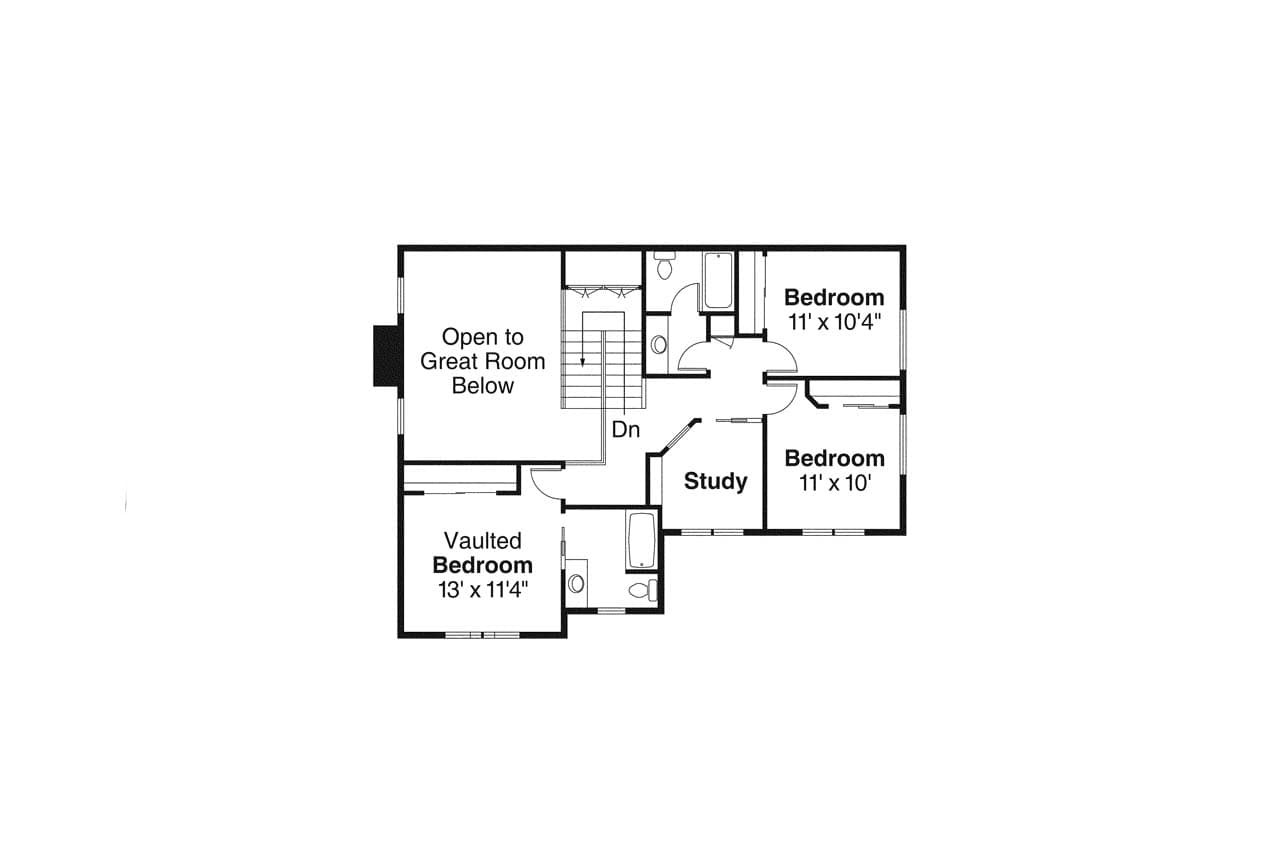 Secondary Image - Craftsman House Plan - Belknap 42278 - 2nd Floor Plan