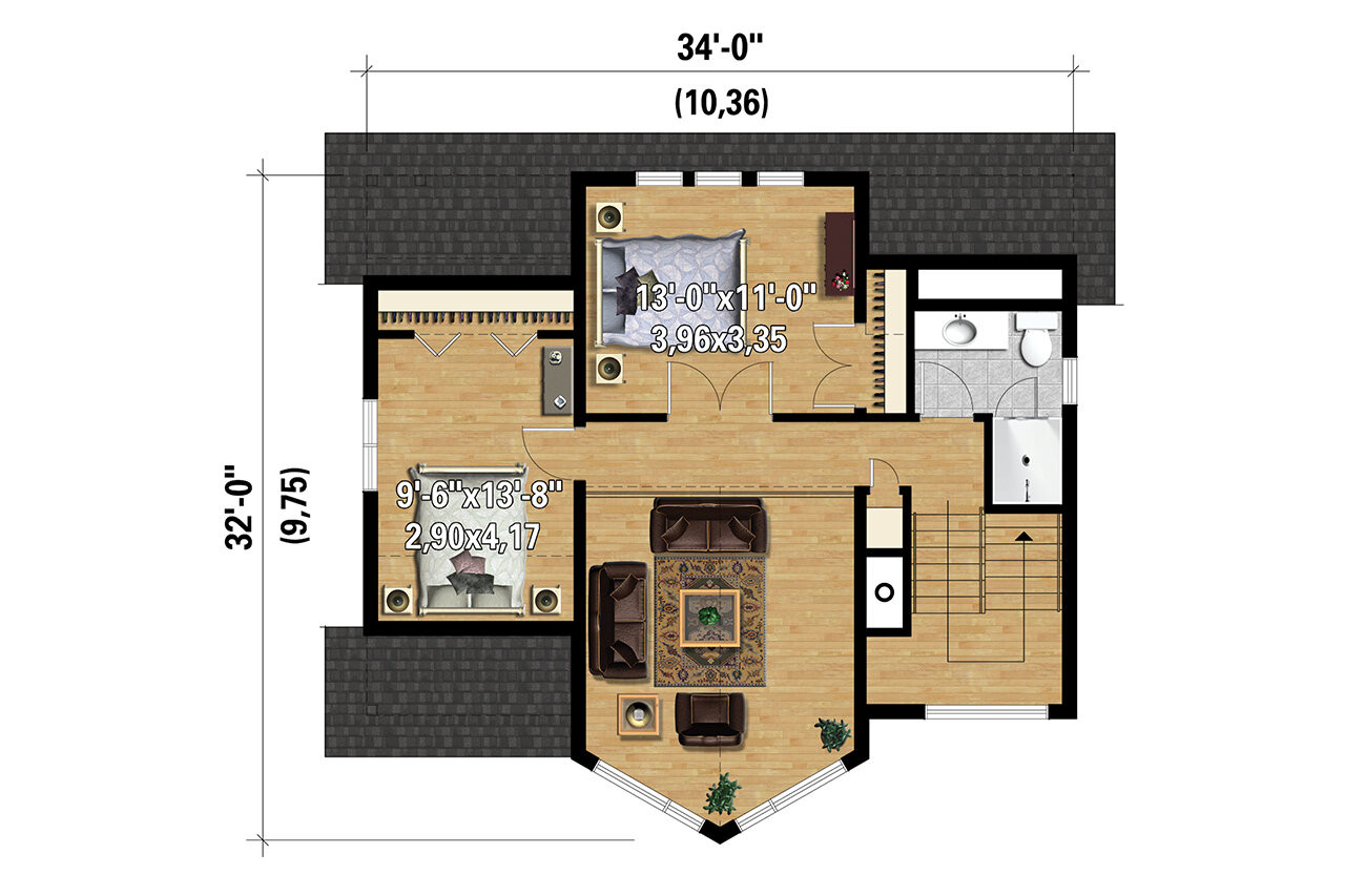 Secondary Image - Lodge Style House Plan - 42477 - 2nd Floor Plan