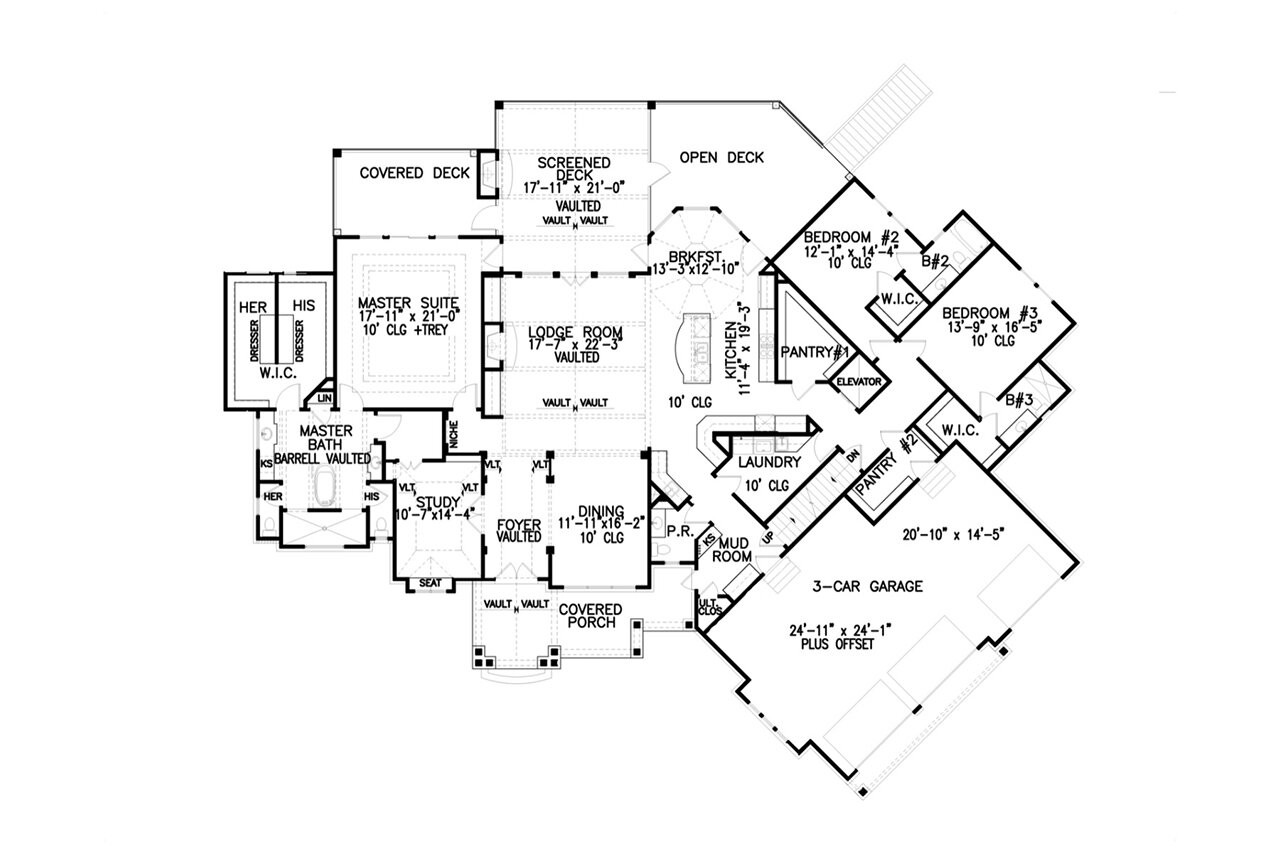 Craftsman House Plan - Tiger Creek Cottage E 42988 - 1st Floor Plan