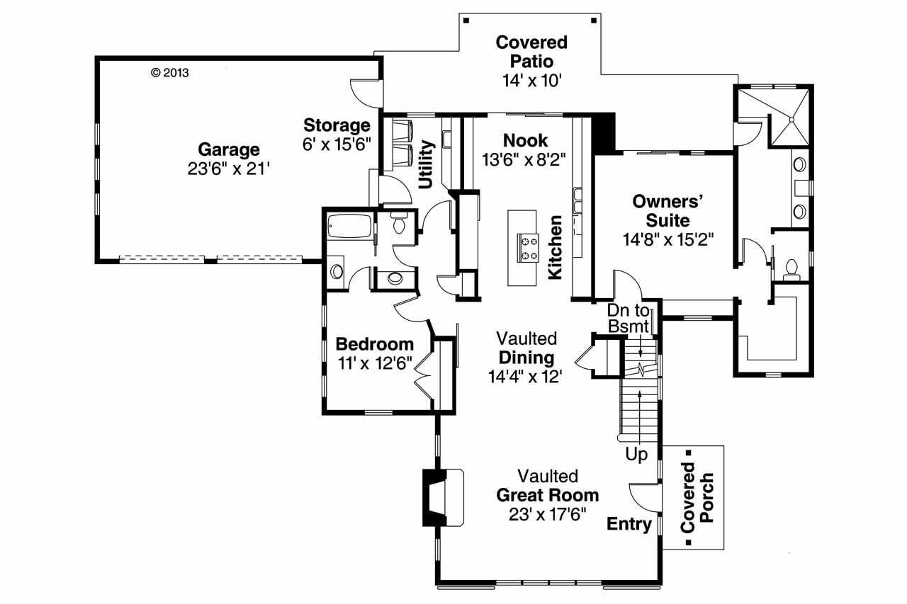 Modern House Plan - Fairheart 43077 - 1st Floor Plan