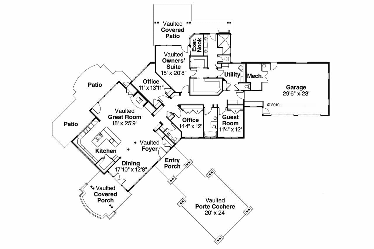 Craftsman House Plan - Springwater 43137 - 1st Floor Plan