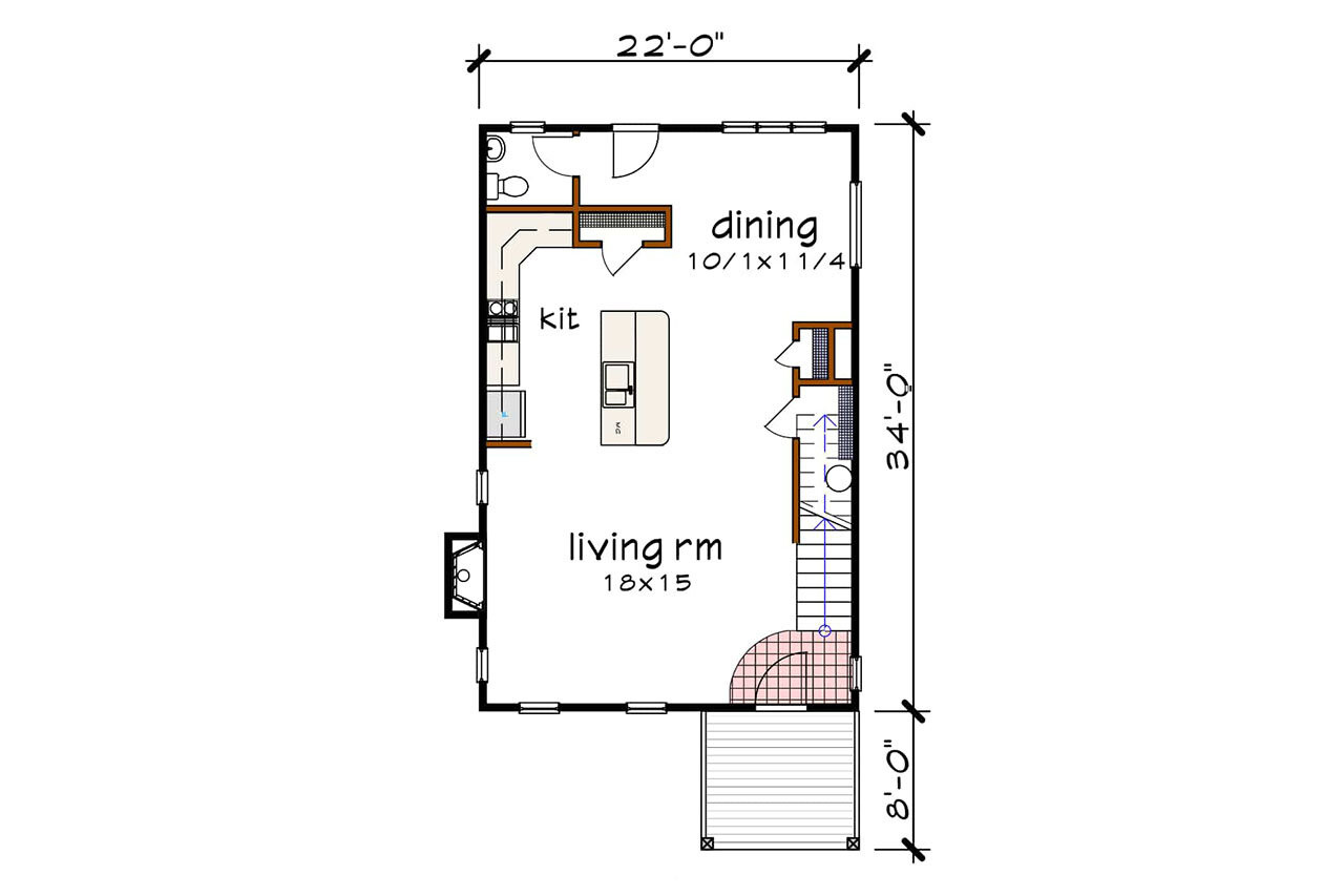 Modern House Plan - 43579 - 1st Floor Plan