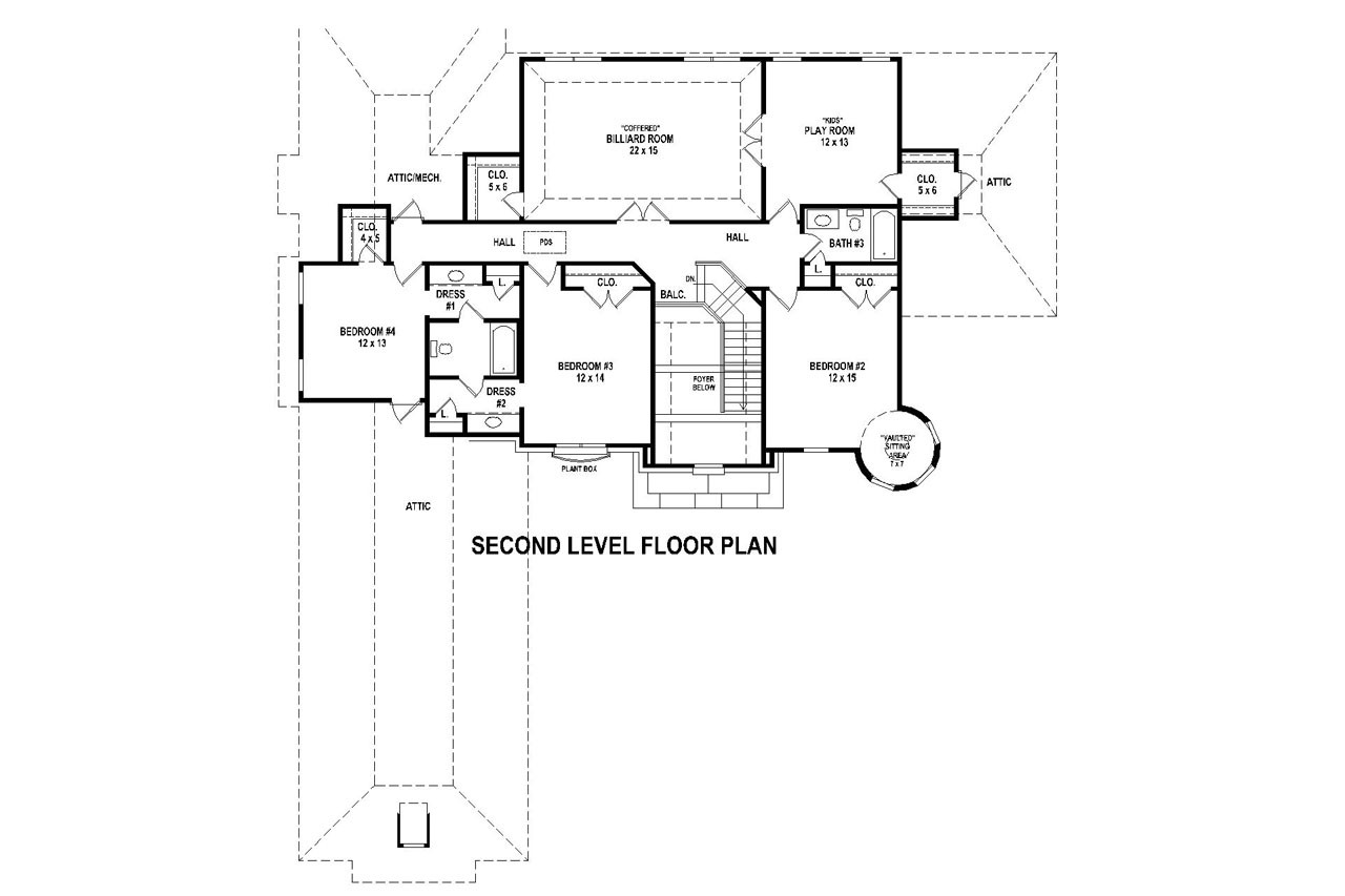 Secondary Image - European House Plan - 43680 - 2nd Floor Plan