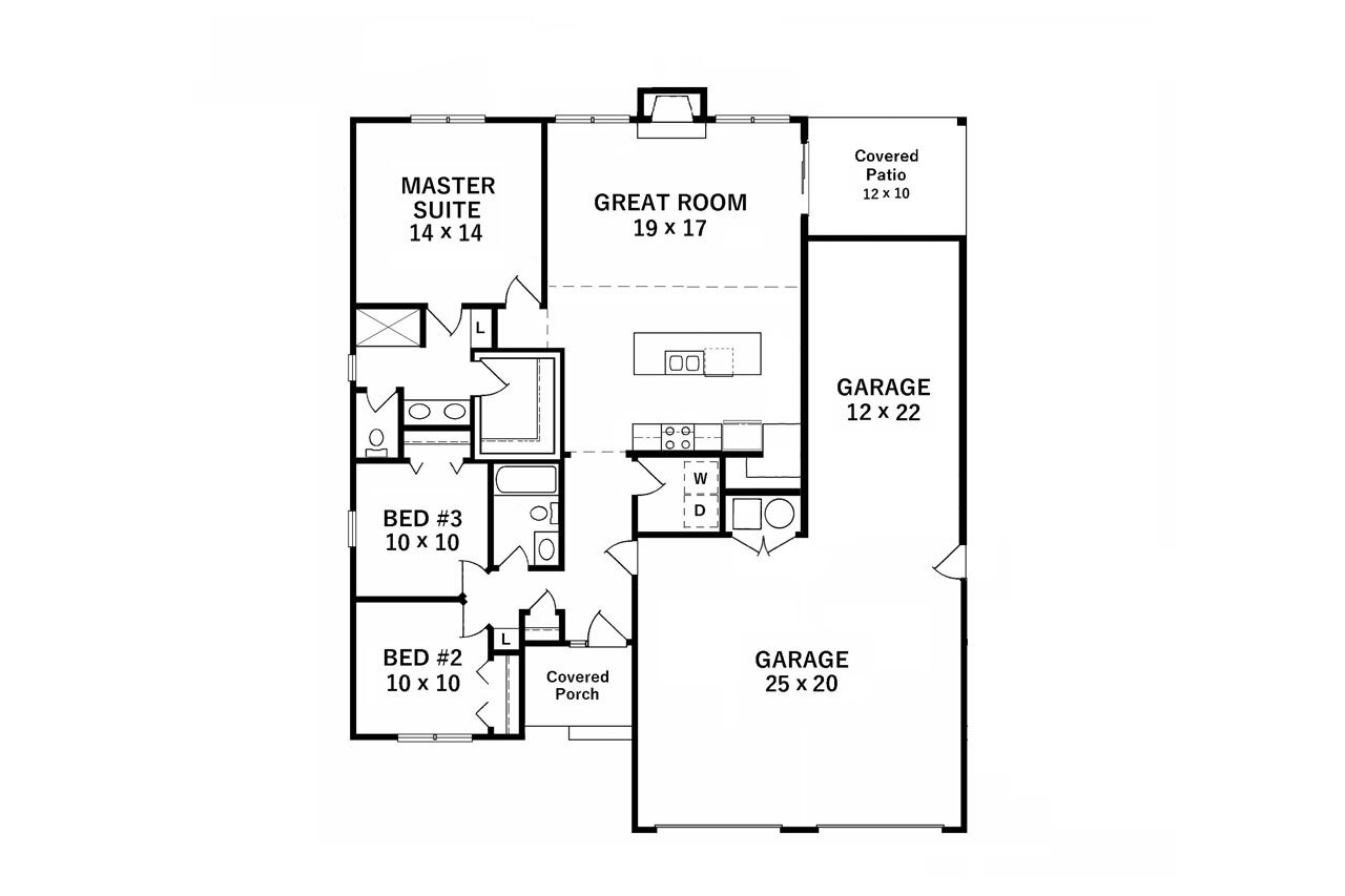 Traditional House Plan - 43779 - 1st Floor Plan