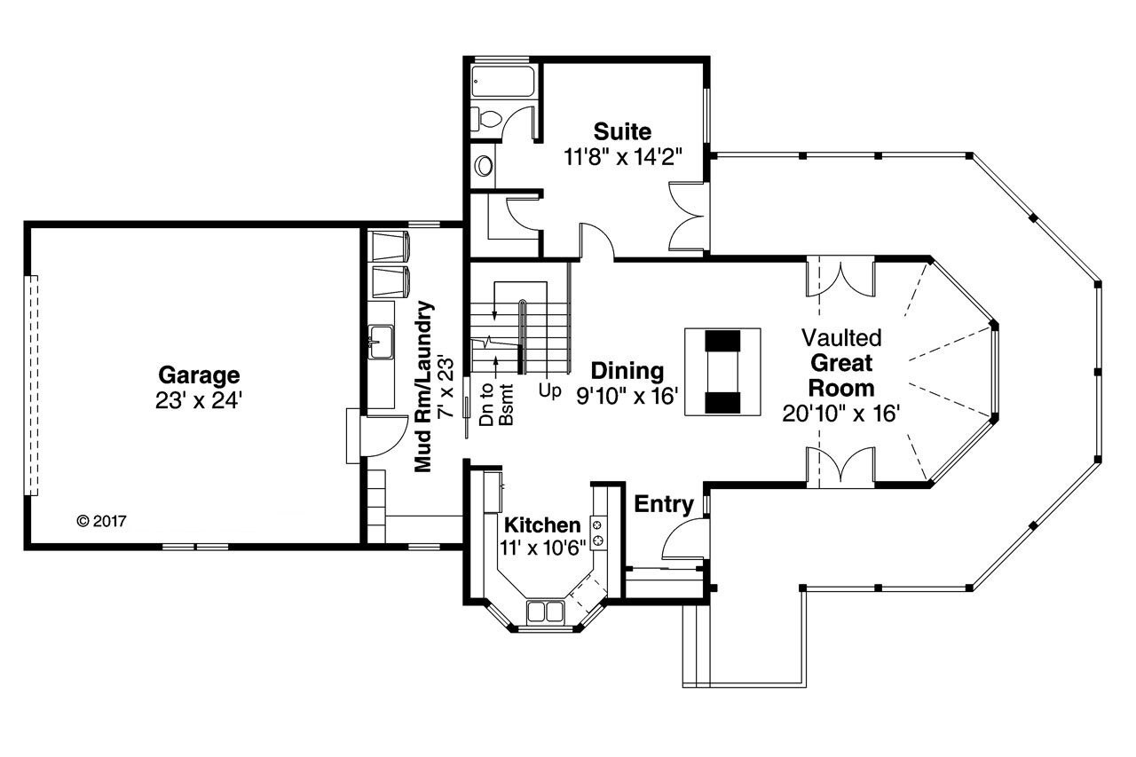 Cape Cod House Plan - New Haven 44034 - 1st Floor Plan