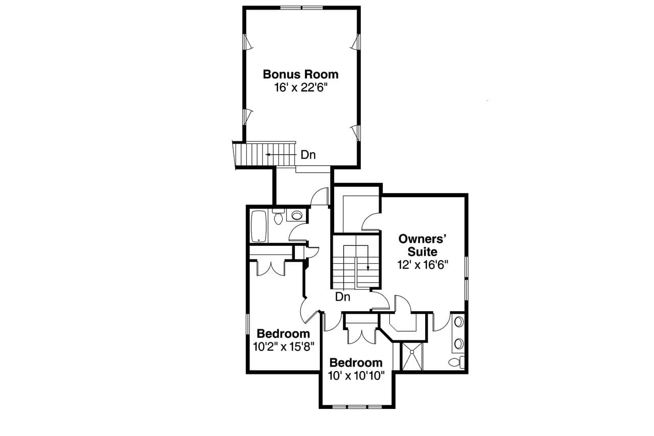 Secondary Image - Craftsman House Plan - Ambridge 44403 - 2nd Floor Plan