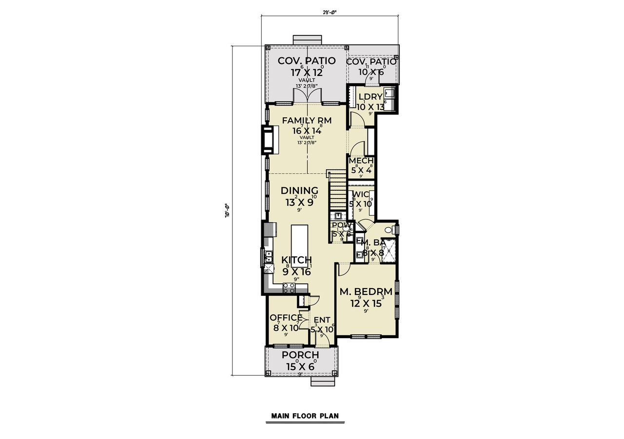 Cottage House Plan - 44492 - 1st Floor Plan