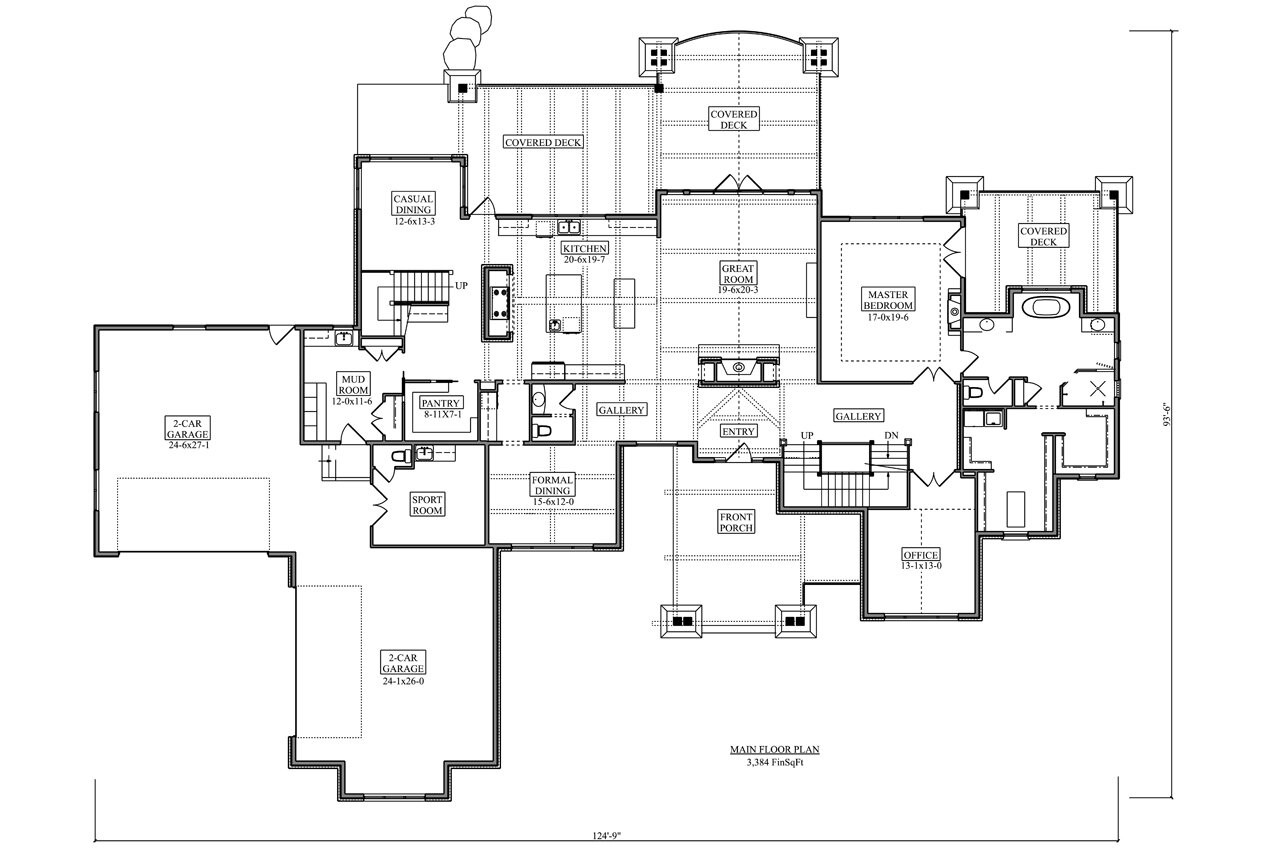 Craftsman House Plan - Yukon 44590 - 1st Floor Plan