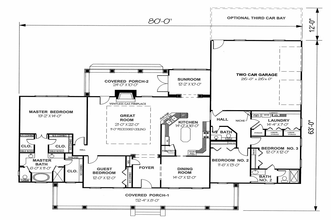 Southern House Plan - 44695 - 1st Floor Plan