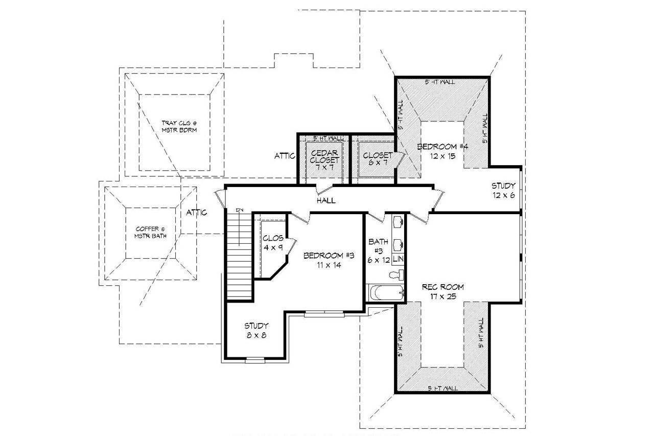 Southern House Plan - Whitetail 44842 - 2nd Floor Plan