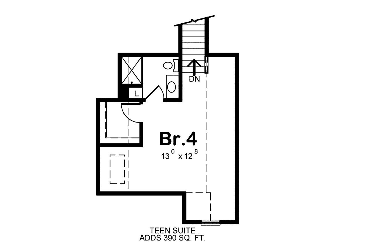 Traditional House Plan - Gonzales 44851 - Optional Floor Plan