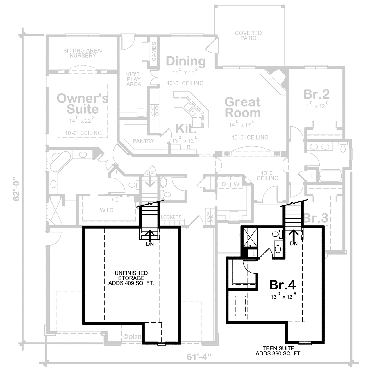 Traditional House Plan - Gonzales 44851 - Optional Floor Plan