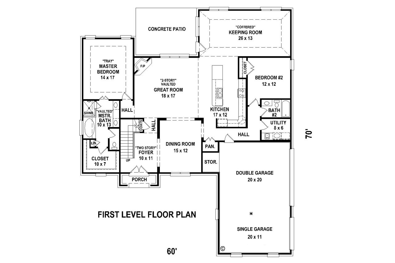 Southern House Plan - 45217 - 1st Floor Plan