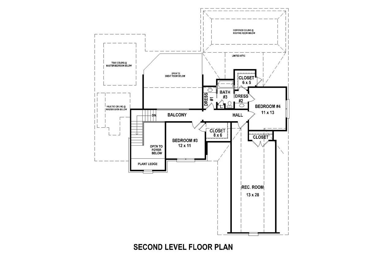 Secondary Image - Southern House Plan - 45217 - 2nd Floor Plan