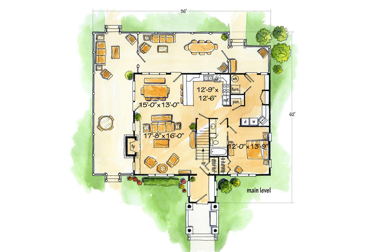 Lodge Style House Plan - Stone Cliff 45246 - 1st Floor Plan