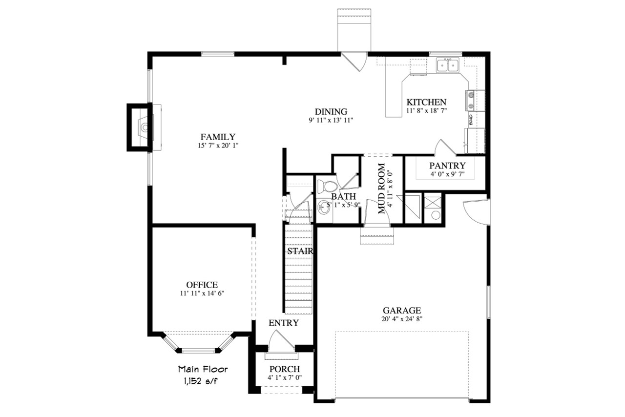 Traditional House Plan - Andersons 45513 - 1st Floor Plan