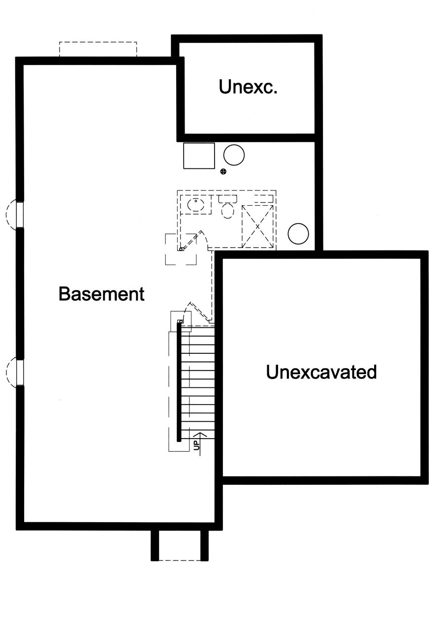 Tudor House Plan - Columbia 45595 - Basement Floor Plan