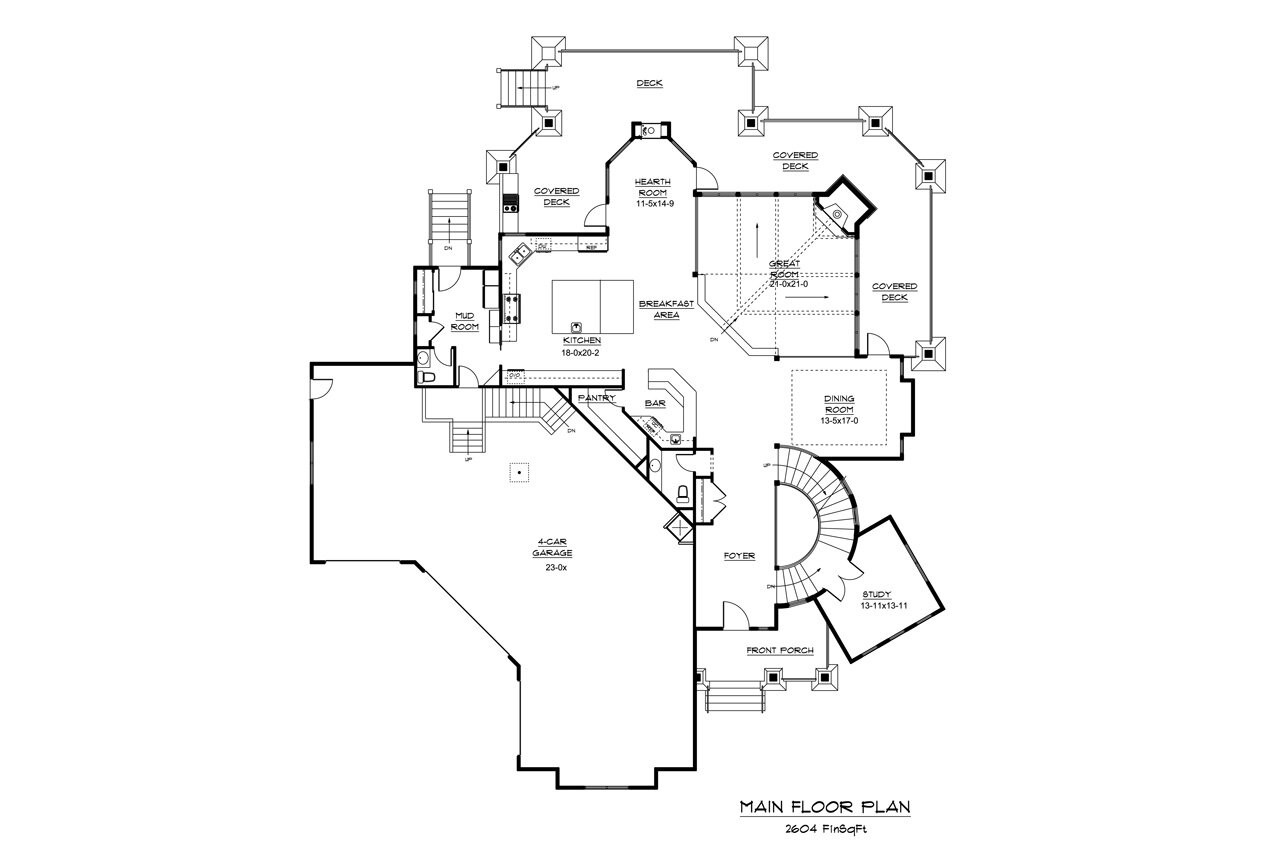 Craftsman House Plan - Summit 45600 - 1st Floor Plan