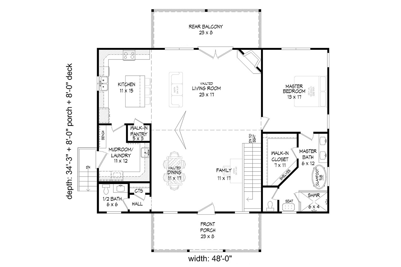 Traditional House Plan - Mandala Springs II 45730 - 1st Floor Plan